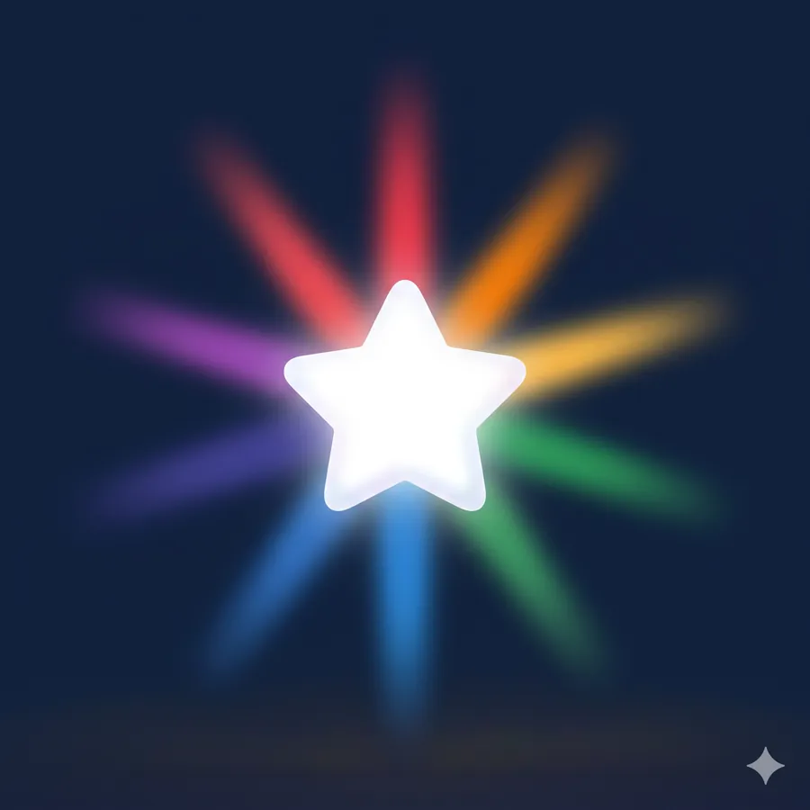 The North Star, whose light splits into seven colors