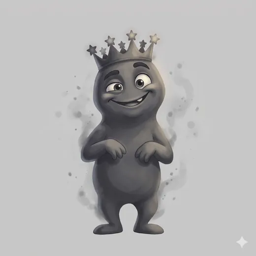 Shade: a gray shadow wearing a crown with six stars